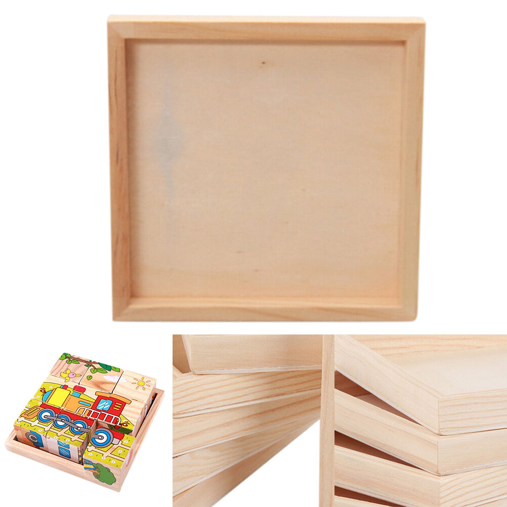1pc Painting Building Block Wood Pallet Early Educational Wood Tray 12cmX12c Kt