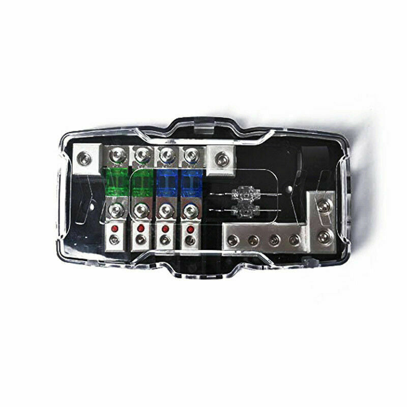 Car Audio Stereo ANL Fuse Holder Distribution 0/4GA 4 Way Fuses Box Block 50A