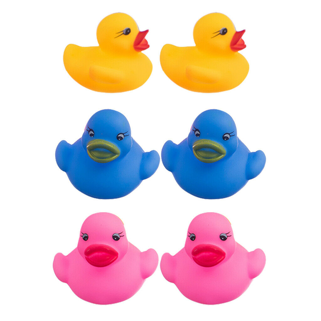 Multicolored swimming rubber squeeze squeaky duck baby kids kids bathroom toys