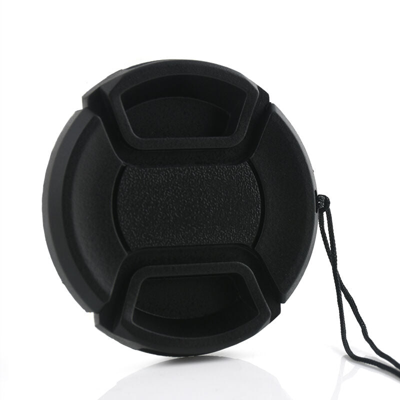 49mm Center Pinch Snap on Front Lens Cap Cover with String for Canon Nikon Sony
