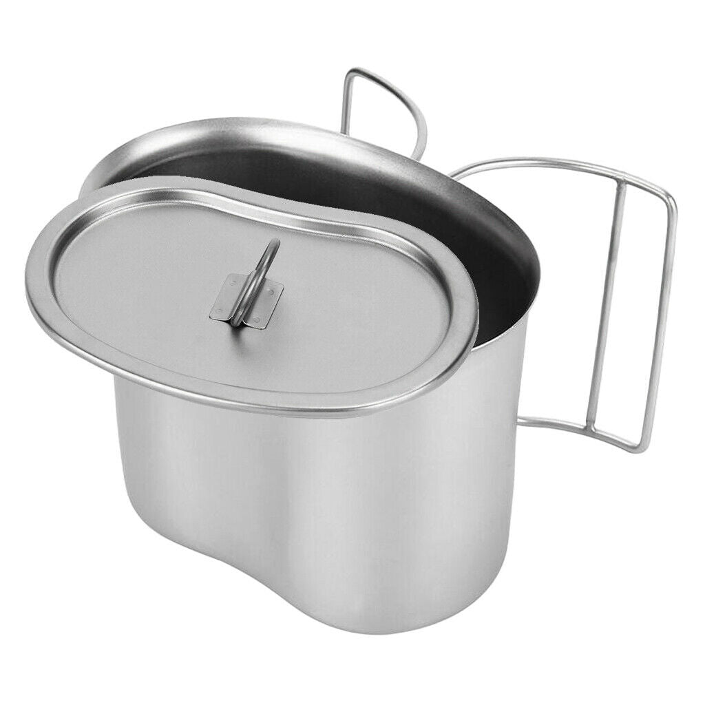 Camping Mug with Folding Handle, Portable Steel Travel Mug