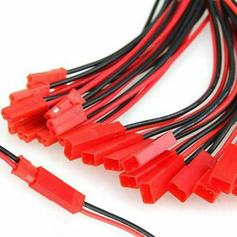10 Pair 100mm JST Connector Plug Cable Line Male+Female for RC BEC Lipo Battery.