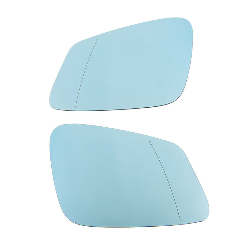 Pair For BMW F10 F11 10-14 528i 535i Blue Heated Side Wing Mirror Glass LH RH