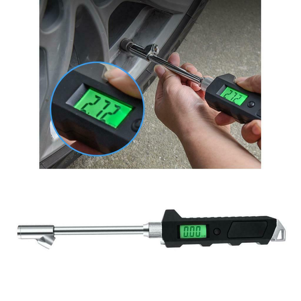 Heavy Duty Digital Tire Pressure Gauge Meter 0-230 PSI Stainless Steel Dual Head