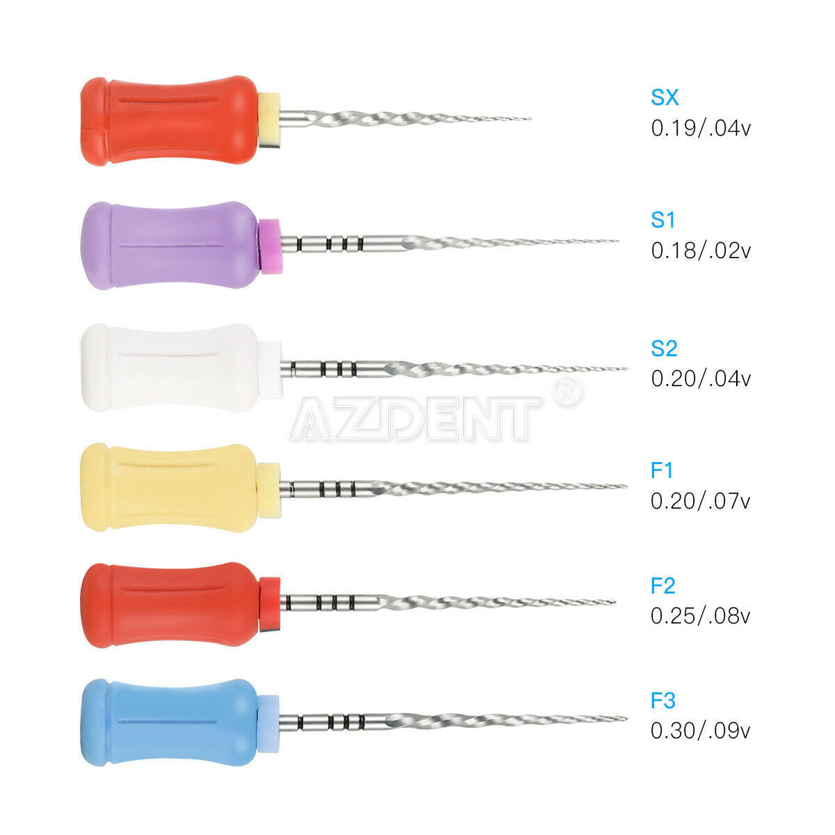 10X AZDENT Dental Endodontics NiTi Super Rotary File Hand Use SX-F3 25mm