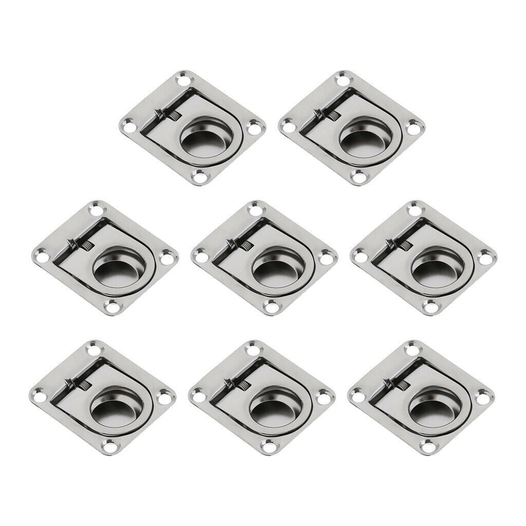 Set of 8 Marine Yacht Caravan Deck Hatch Flush Ring Pull Lift Fit for Marine
