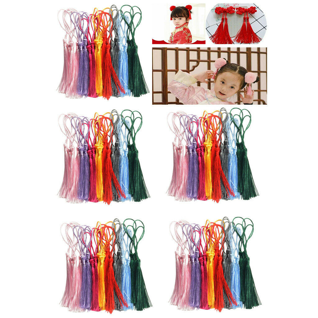 150X Bookmark Tassels Assortment with Cord Loops DIY Soft Tassels Pendant