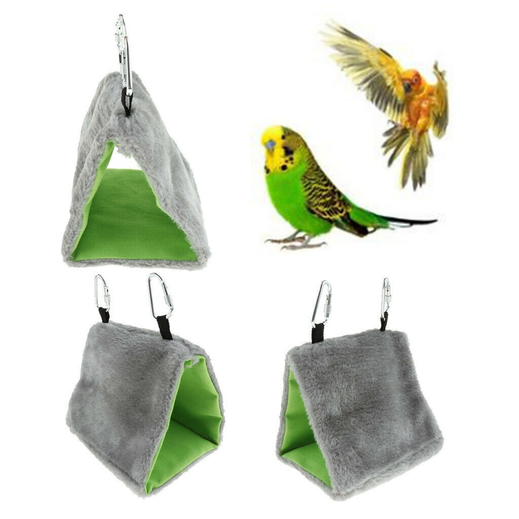 Plush Bird Hammock Hanging Snuggle Cave Hut Bird Parrot Hideaway (11x16x14cm)