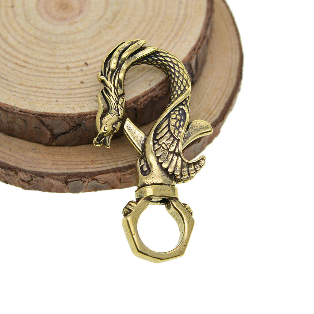 Lobster Clasp Keychain Phoenix in Brass Phoenix Cadeux Personalized