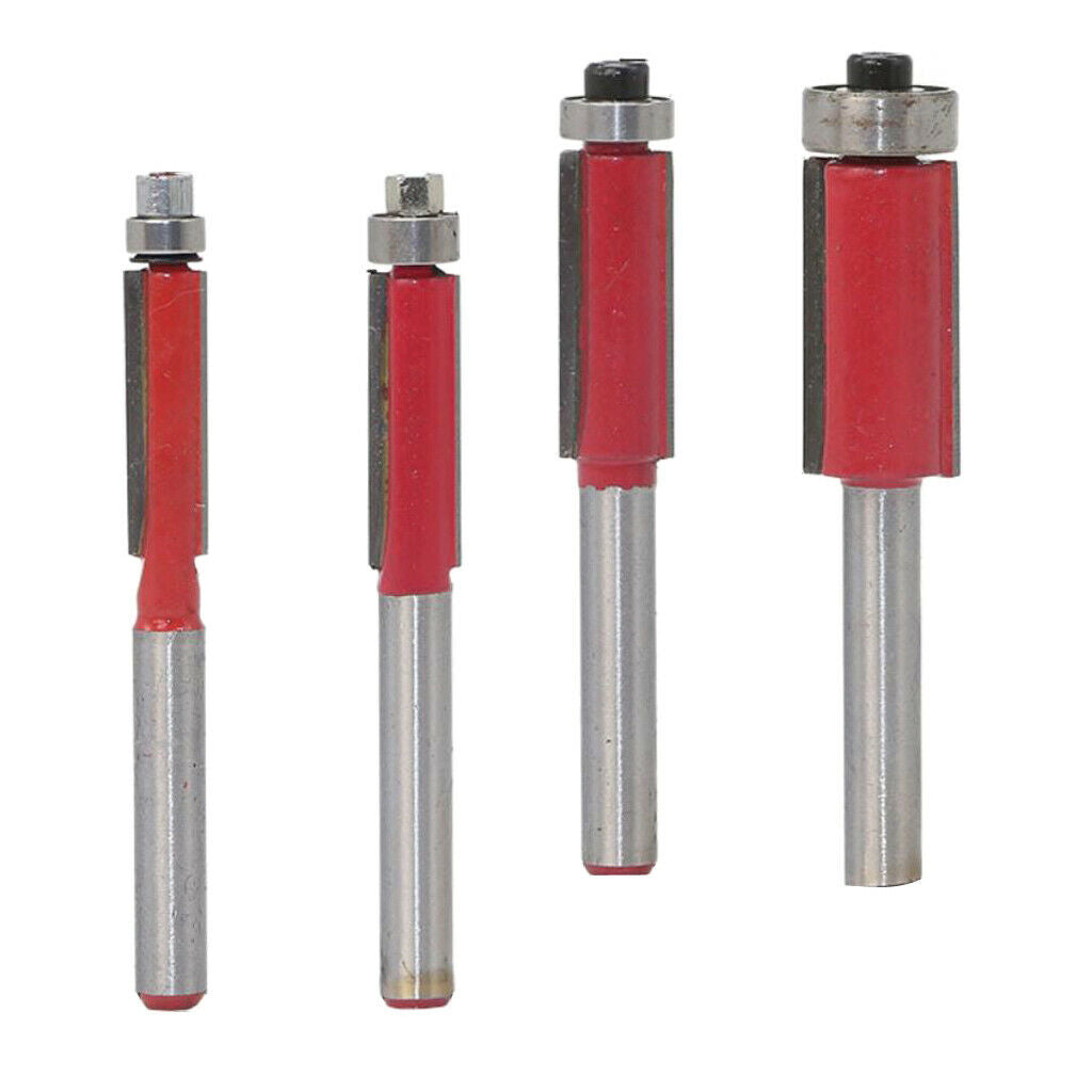 4pcs Flush Trim Router Bit 1/4'' Woodworking