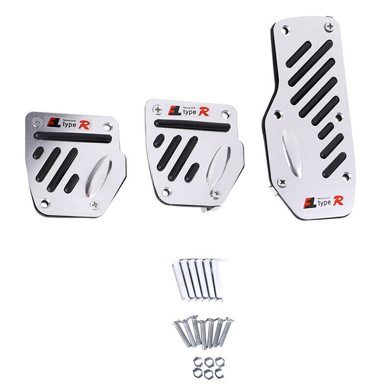 3PCS Non slip Manual Transmission MT CAR TRUCK CHROME PEDAL Foot PAD COVER f LS