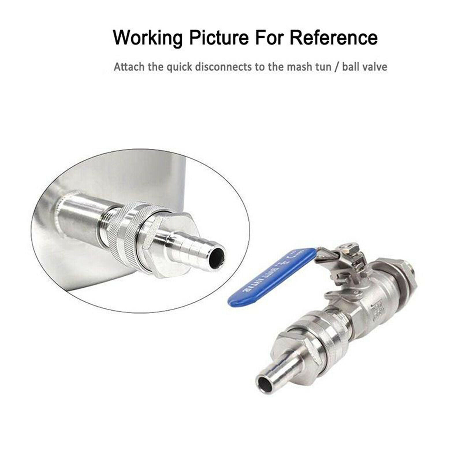 1/2'' MPT Male Barb Female Beer Quick Disconnect Connect Set Homebrewing