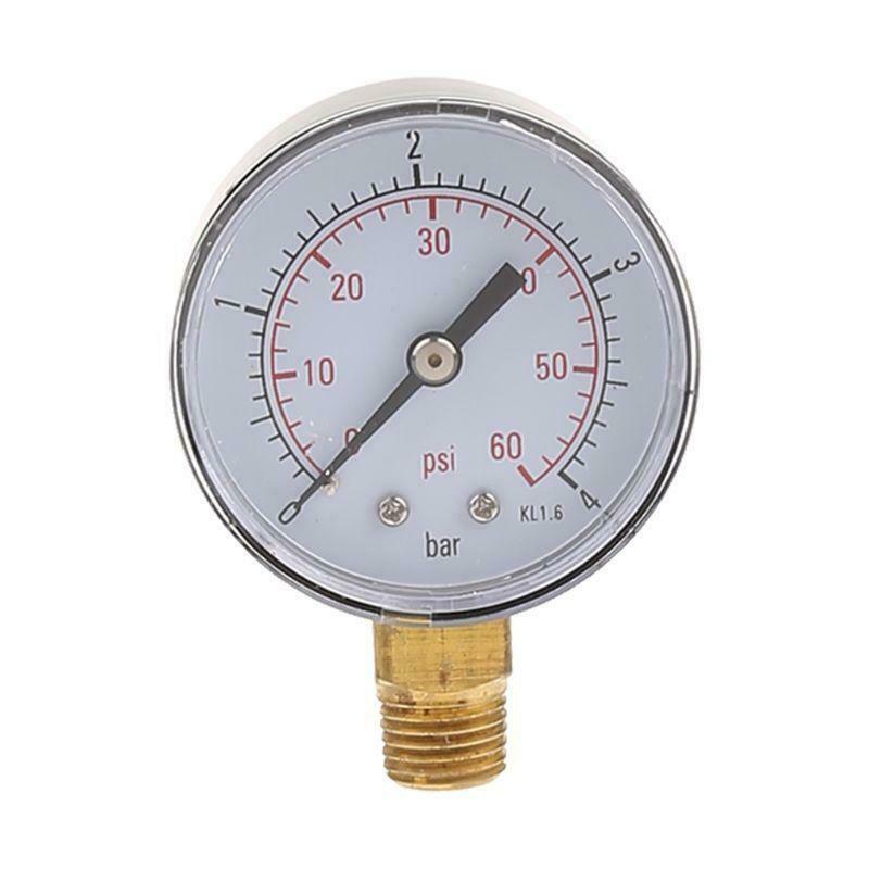 0-60 PSI Mini Pressure Gauge Pool Spa Filter Water Pressure Measuring 1/4" NPT