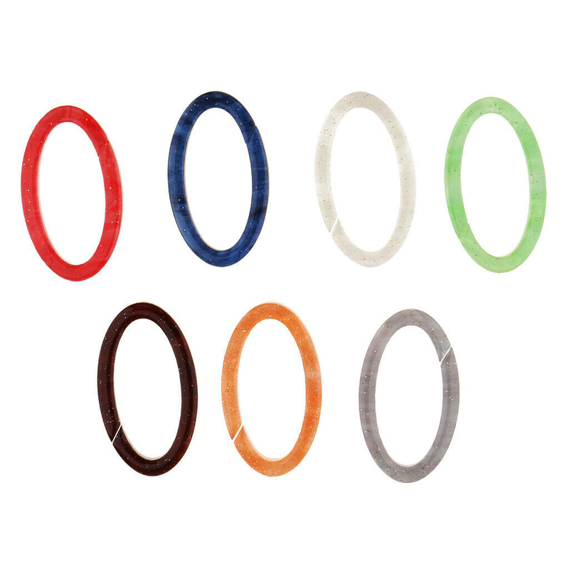 7Pcs Acetate Hollow Oval Charms Bead for DIY Earring Finding Pendant Jewelry
