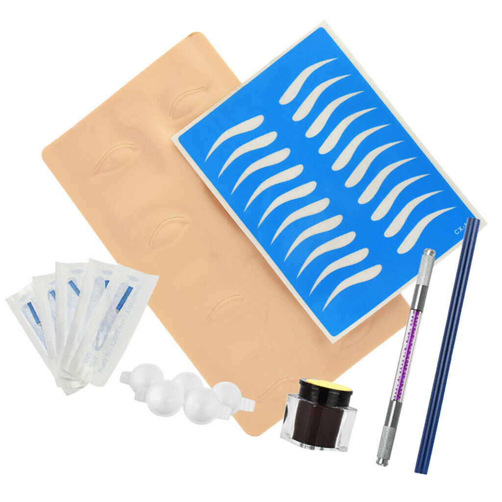 Eyebrow Manual Permanent Skin Pratice Needles Dual Heads Microblading Pen Purple