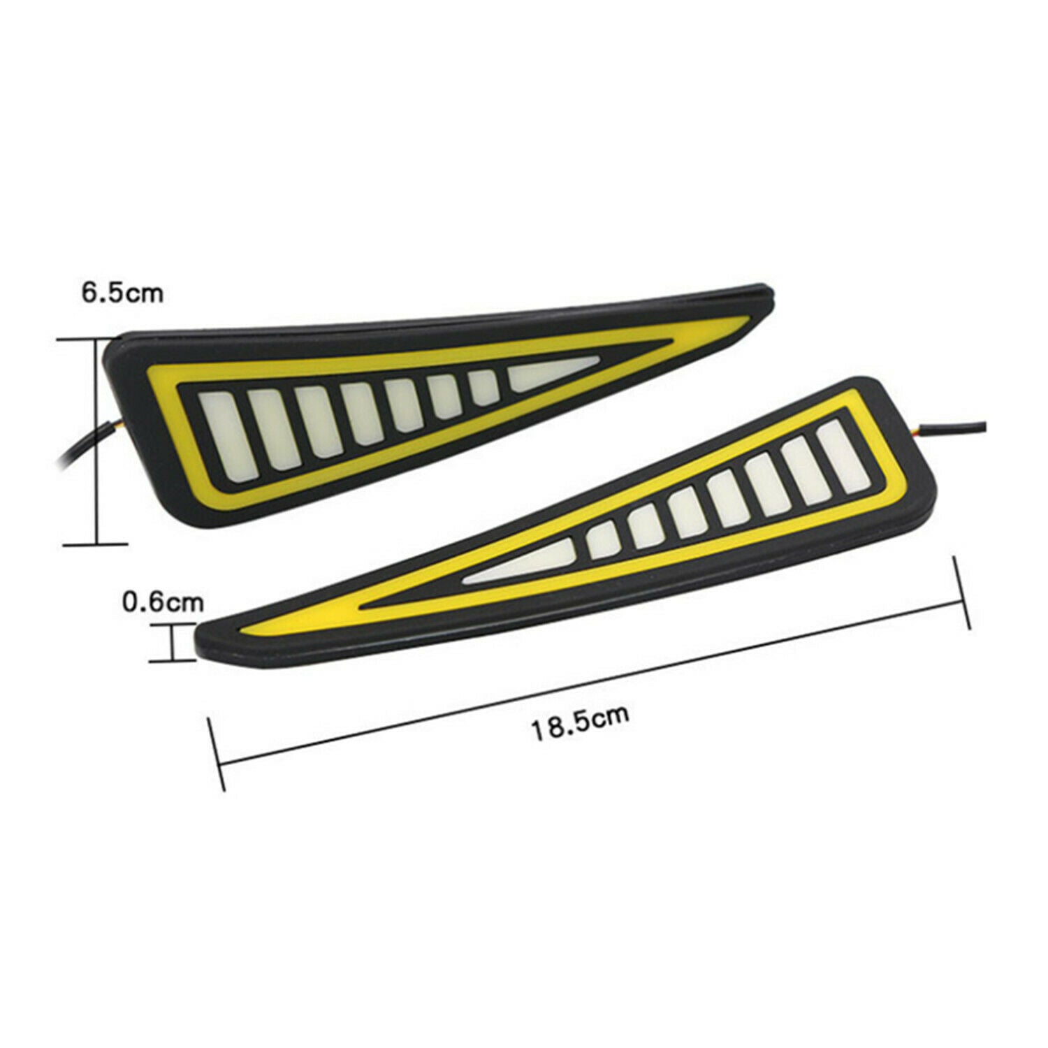 2x Car Universal DRL LED Daytime Running Light Driving Turn Signal White/Amber