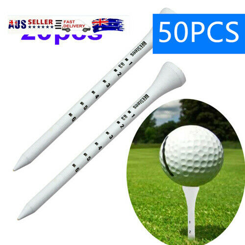 50PCS Professional Golf Tees 83mm White Golf Wood Tee Scale Golf TeesA FnH SJ