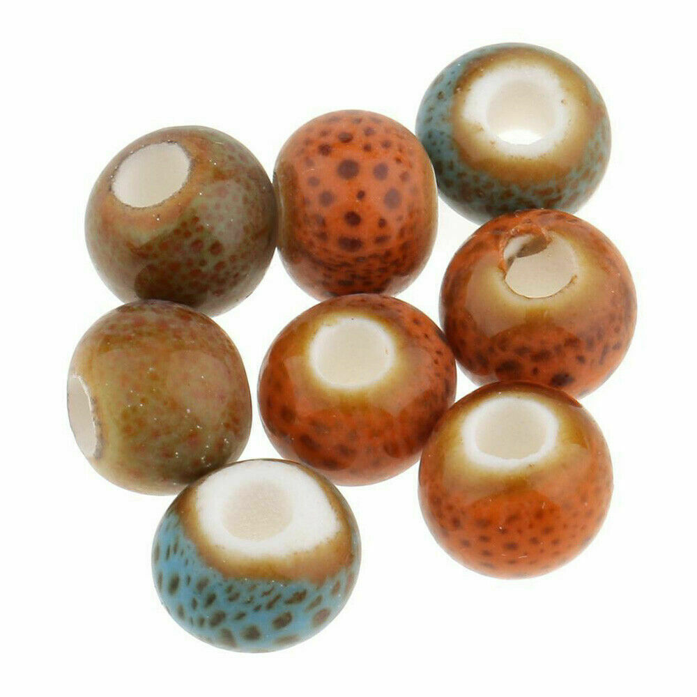 100pcs/Set 6mm Ceramic Porcelain Round Loose Spacer Beads Jewelry Findings DIY