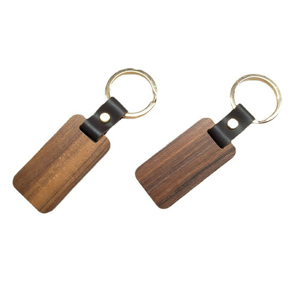 10pcs Wood Keychain Key Ring Hanging DIY Crafts Birthday Gifts Accessories