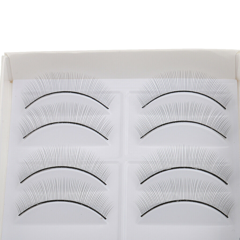 10 Pairs Adhesive False Eyelashes Training Teaching Lash for Beginners Black