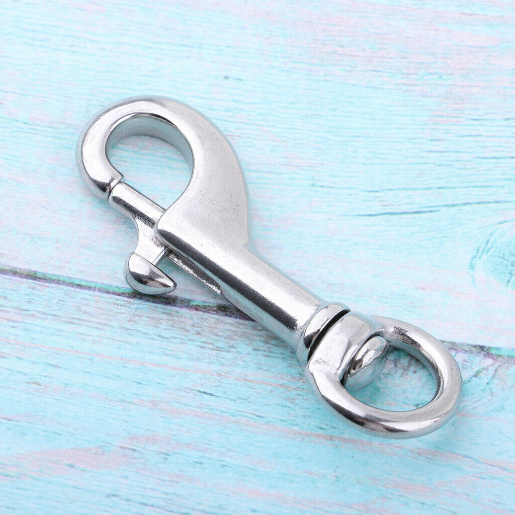 Scuba Diving 316 Stainless Steel Hook Single End  Buckle Metal Clip 68mm