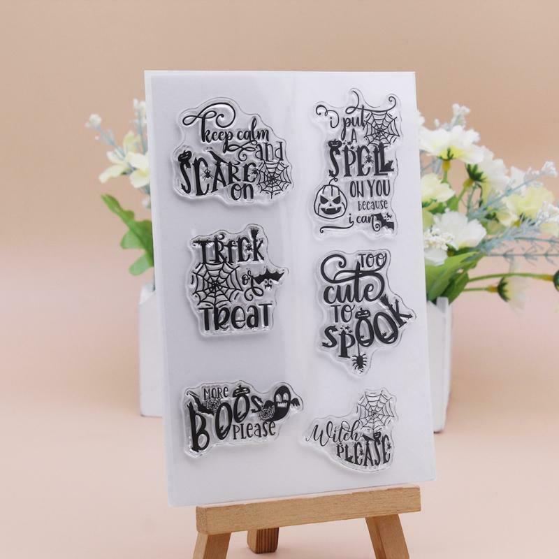 Trick or Treat Silicone Clear Seal Stamp DIY Scrapbooking Embossing Photo Album