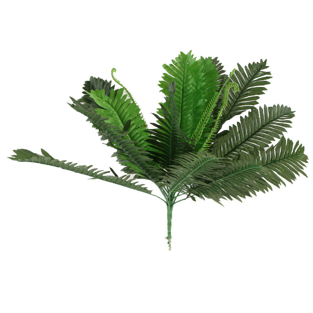 Artificial Cycas Leaves Silk Cloth Plastic Plants Bouquet Green 18 Leaves