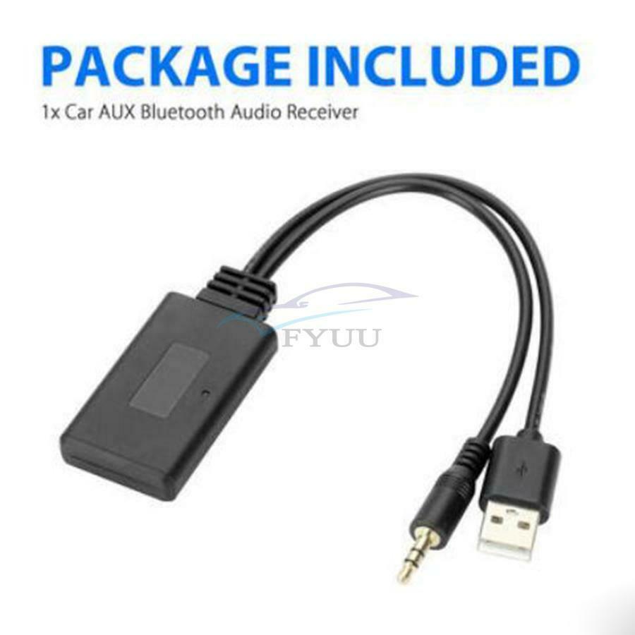1Piece 5V-12V ABS Plastic Black Car AUX Bluetooth 5.0 Audio Receiver Cable Parts
