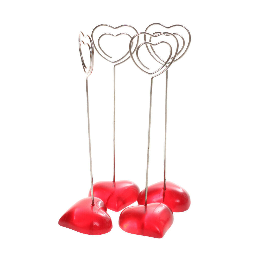 10x Red Heart Photo / Memo / Clip Note Wire Hold Chalkboard Door Number Menu