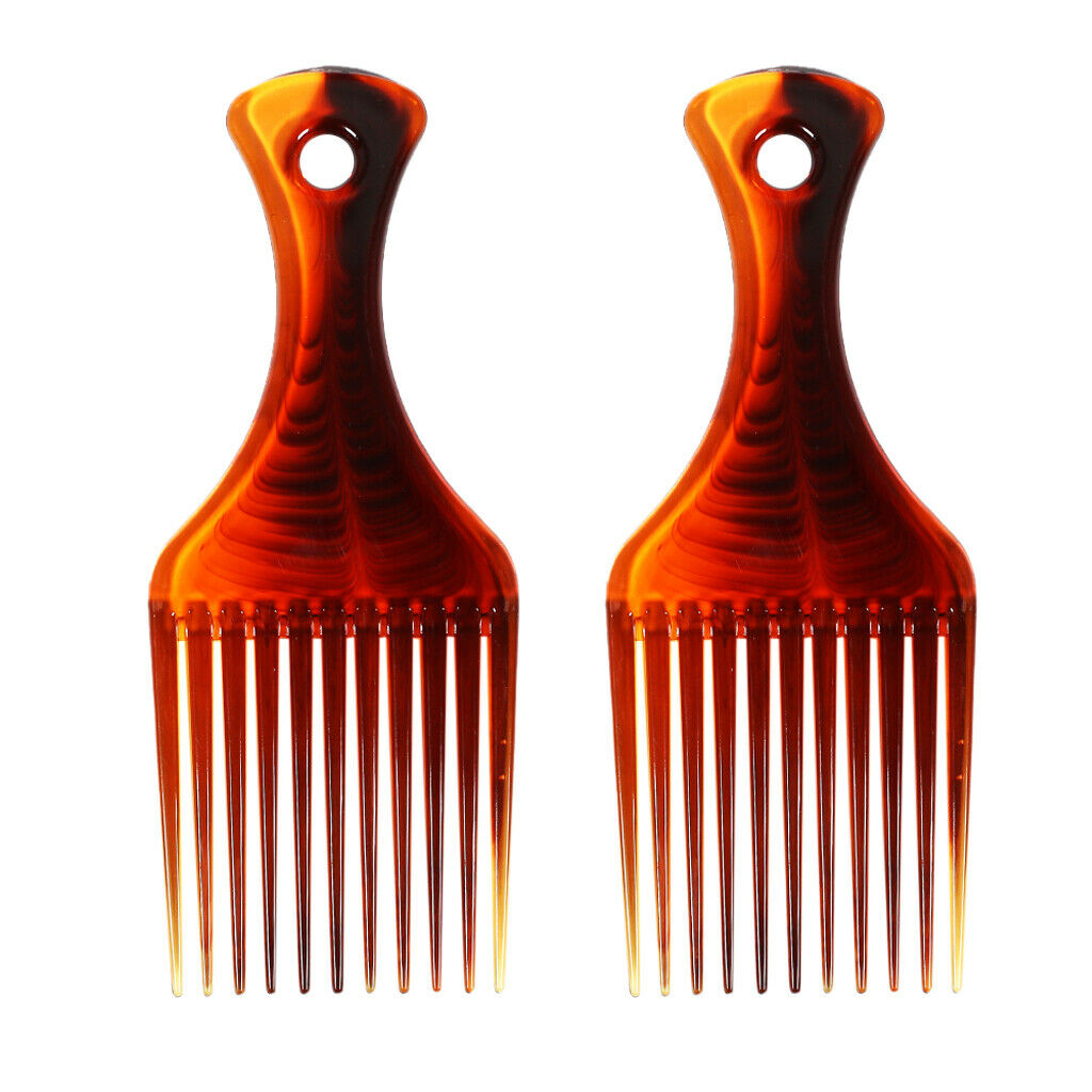 2x Long Handle Afro Pi Comb Hairdressing Sli Ba Hair Style Brush Tool