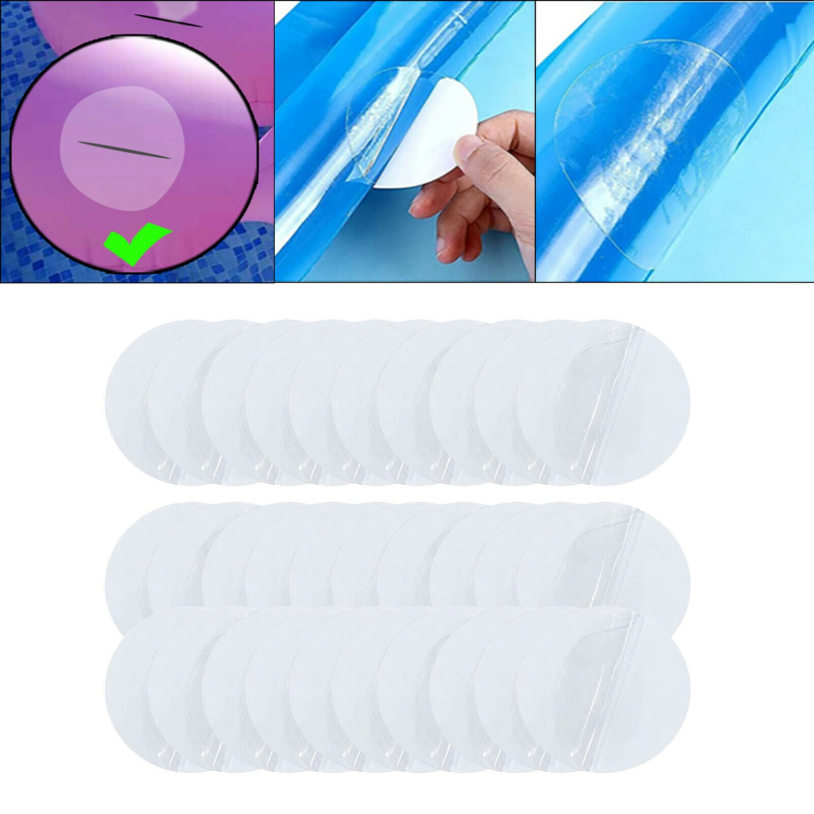 30Pcs Round PVC Repair Patch Kayak Inflatable Boats Float Repair Stickers