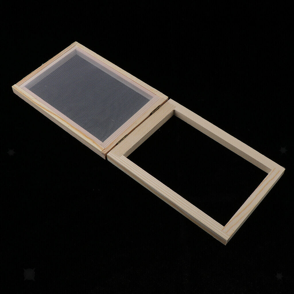 2 Pieces/Sizes Traditional Wooden Paper Making Papermaking Mould Frame Screen