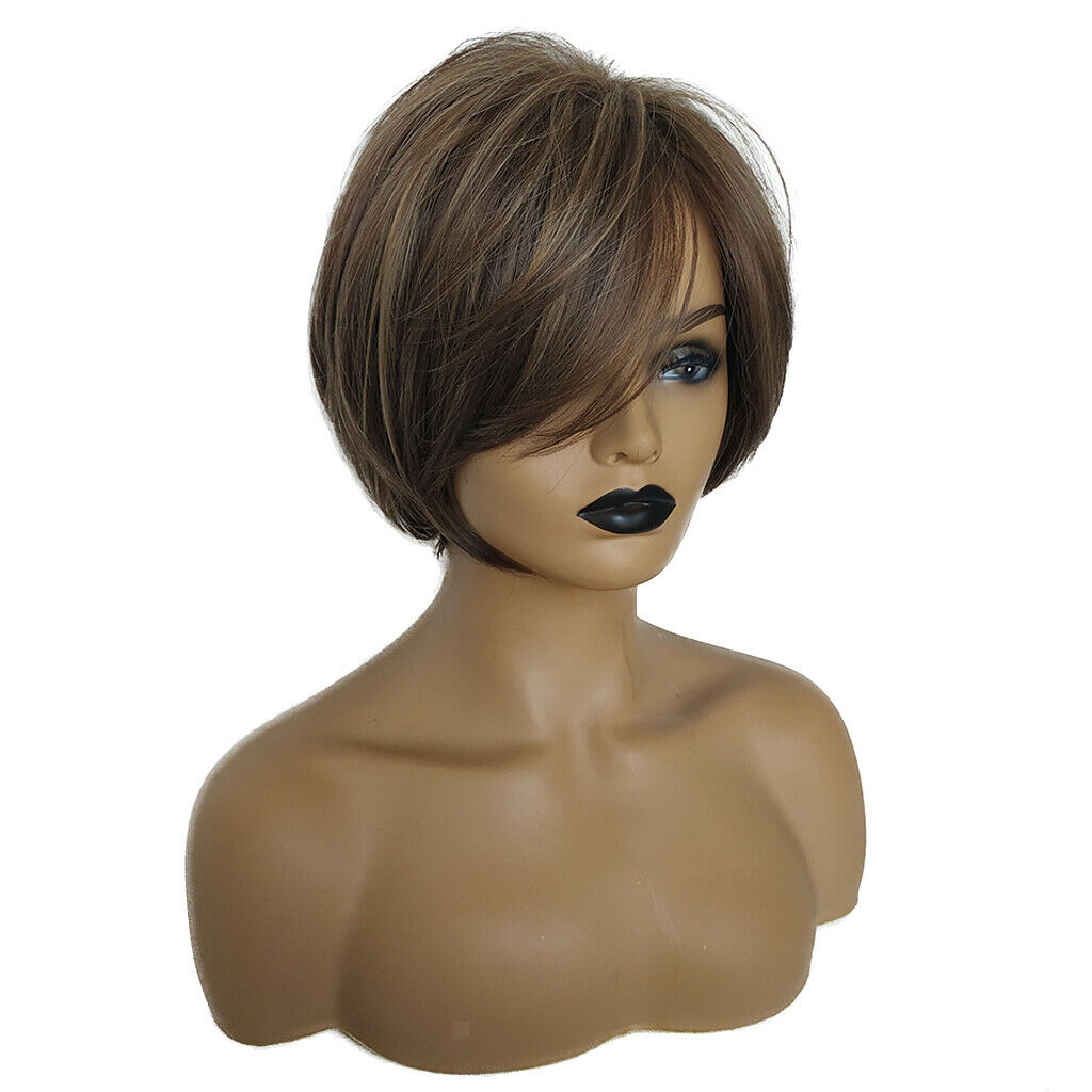 Real Natural Short Brown Wigs for Black Women,African American Women,Brazilian,