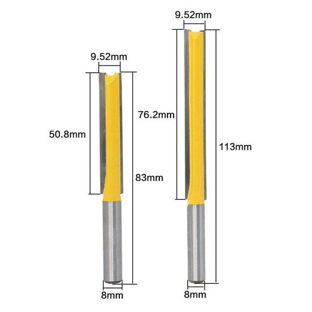 8mm Shank Long Straight Router Bit Wood Milling Cutter Edge Repair Cutter
