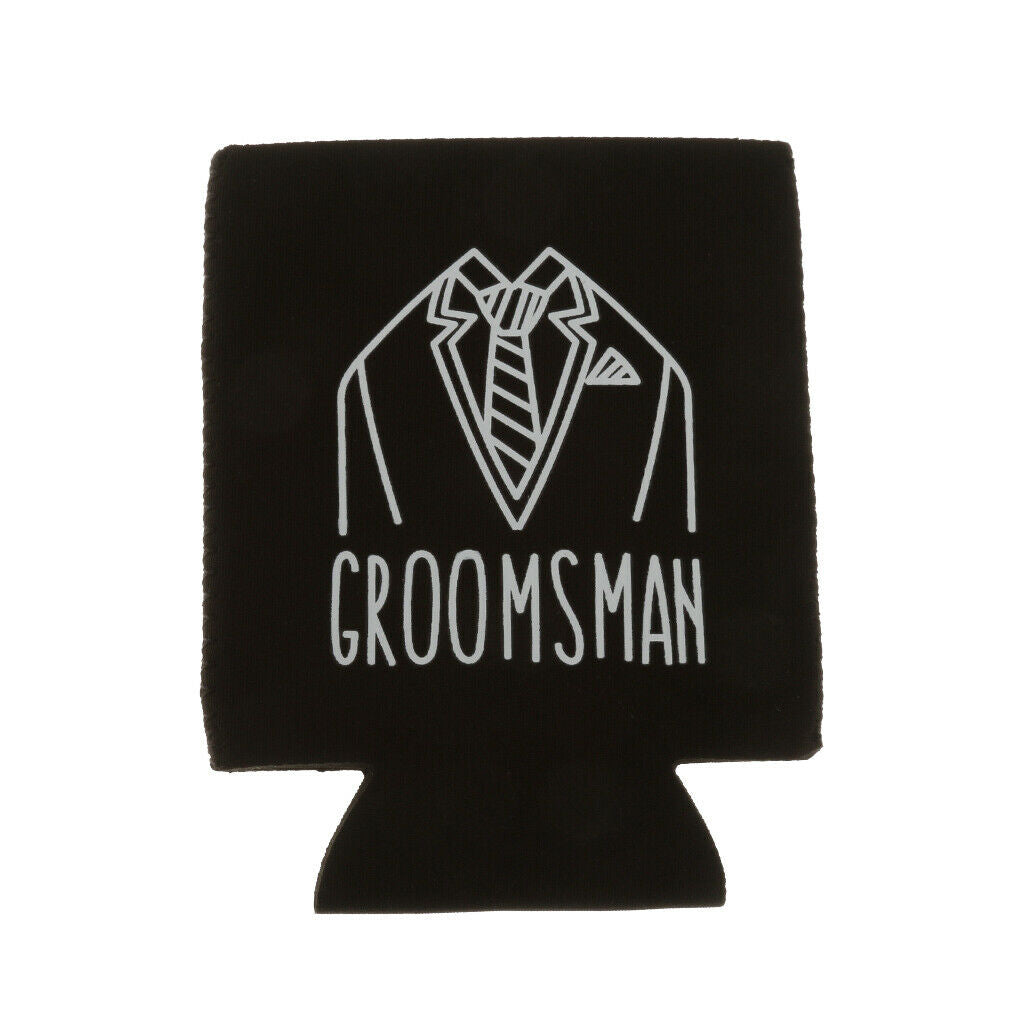 1pc Beer Can Bottle Cooler Sleeve Wrap Holder Wedding Favor GROOMSMAN