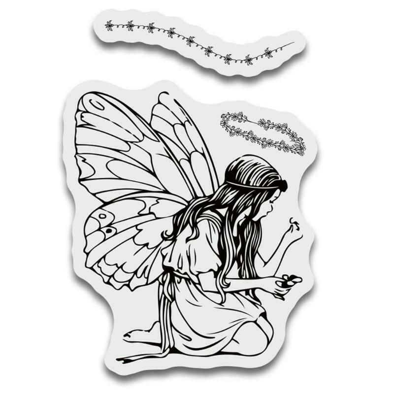 Wreath Fairy Silicone Clear Seal Stamp DIY Scrapbooking Embossing Photo Album