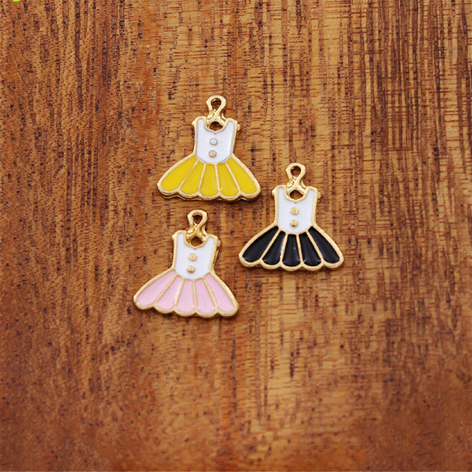 Wholesale Enamel Mixed Princess Dress Pendant Charm for Necklace Bracelet 12pcs
