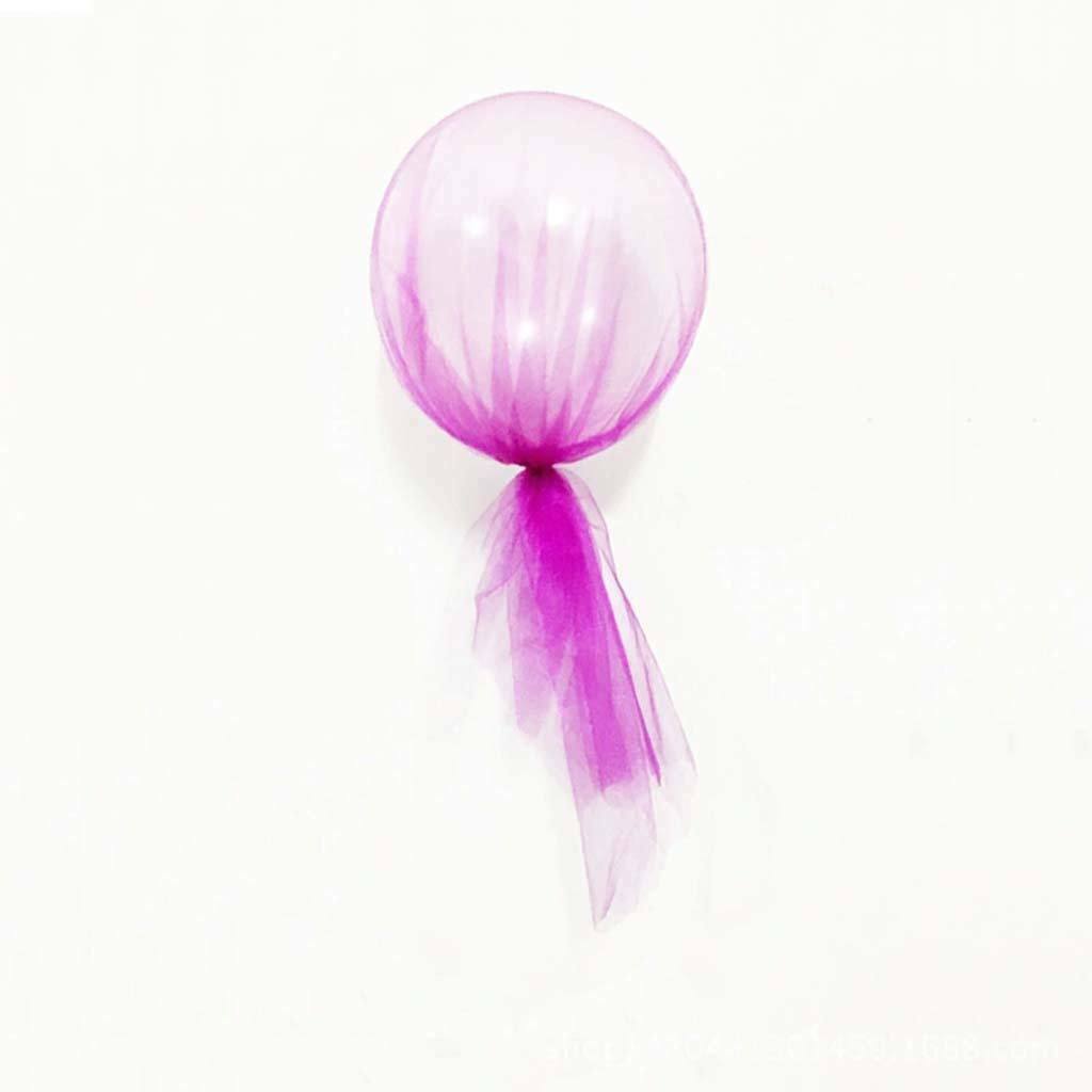 10pcs Colorful Latex Balloon Tulle Wrapped Wedding Party Decoration 12 inch