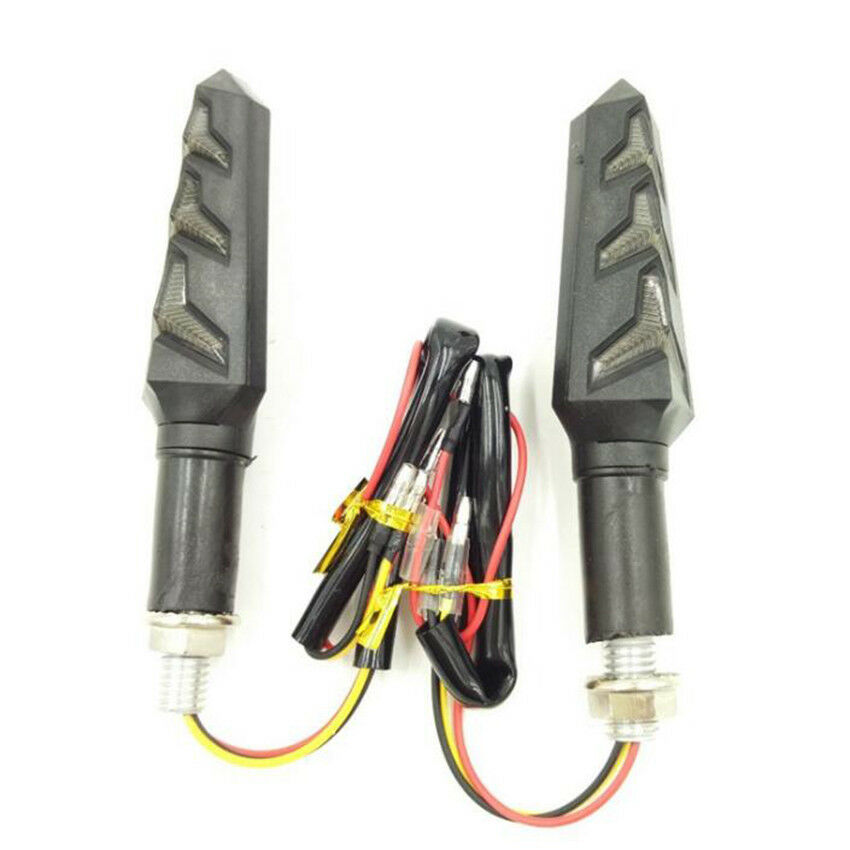 2Pcs Amber LED Flowing Turn Signal Light Lamp Indicator for Motorcycle Motorbike