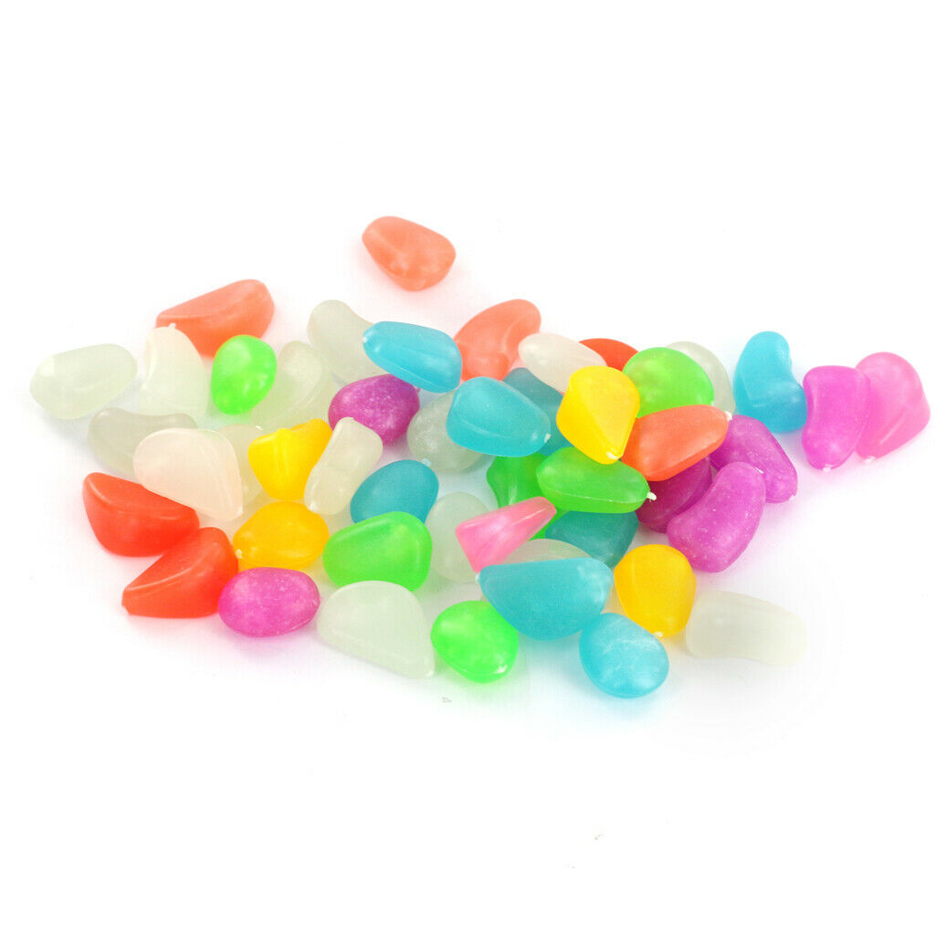 50 x Glow in The Dark Stones, Fish Tank Aquarium Decoration Gravel Rocks for