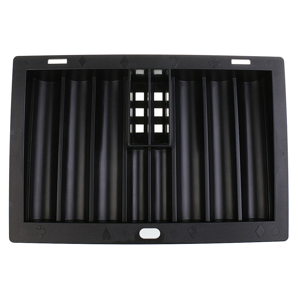 2pieces Durable Casino Playing Card Game Poker Chip Tray Holder Storage Case
