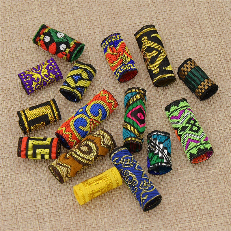 15x Women Girl Dreadlock Beads Hair Braid Dread Fabric Tibetan DIY Jewelry Craft