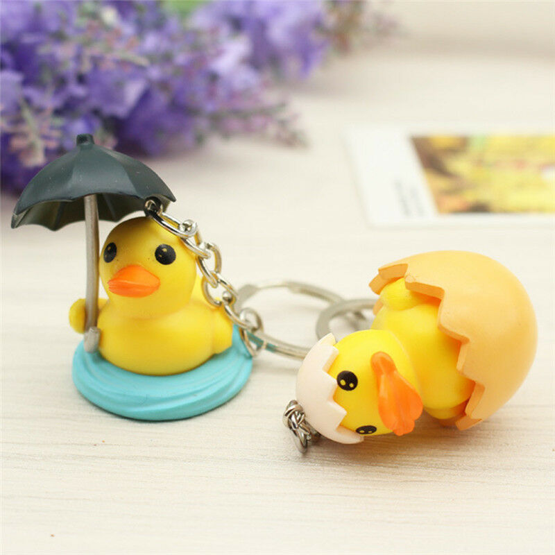 Cute Yellow Duck Keychain Cartoon Animal Bag Hanging Pendant Keychain Keyr.l8