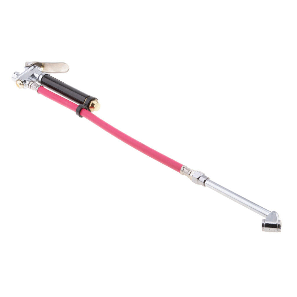 Air Tire Pressure Filler Fill Inflator Gauge Dual Chuck 12'' Compressor Hose
