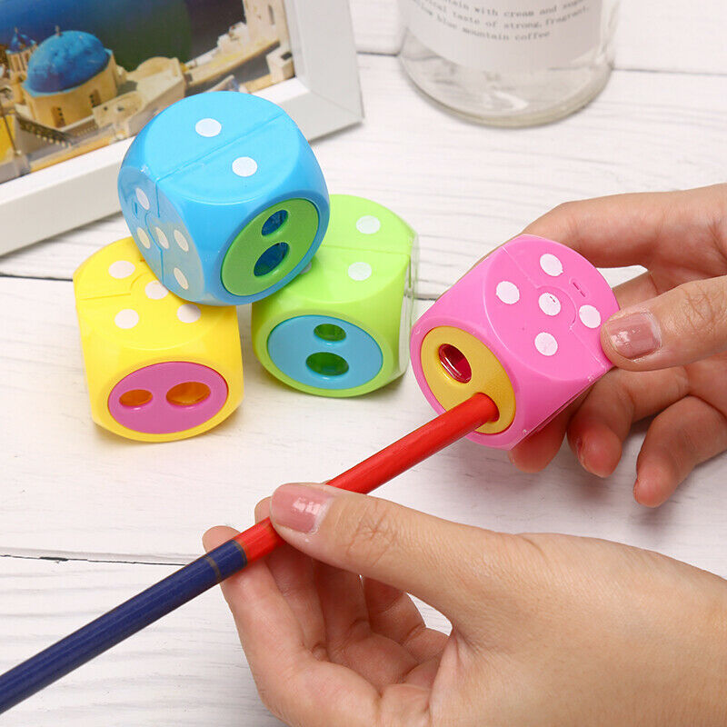 Plastic Dice Pencil Sharpener Cutter Stationery Kids School Office Handy H.l8