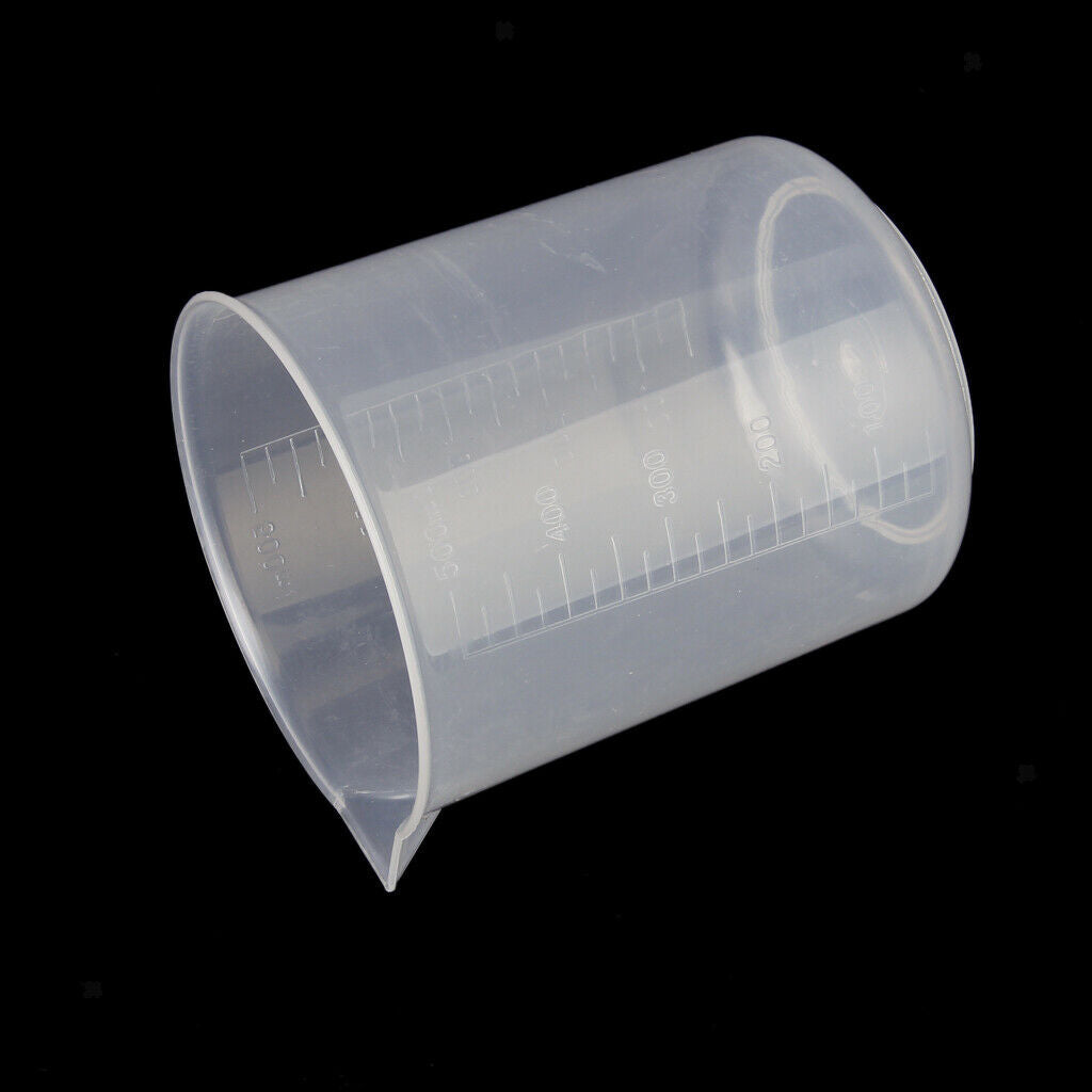 2x Kitchen Laboratory Lab Plastic 500ml Beaker Graduated Volumetric Measuring