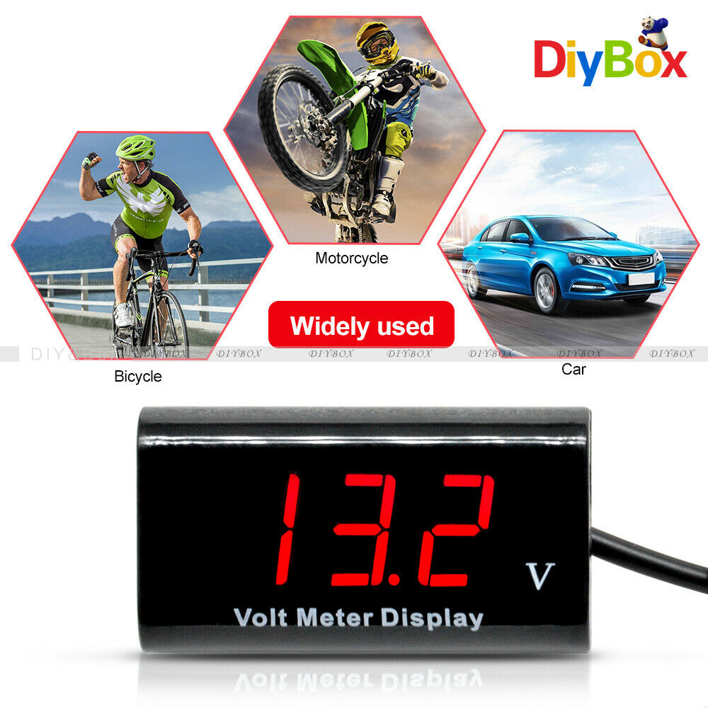 Digital 0.56" Red LED Panel Voltmeter DC 12V IPX6 Waterproof Volt Meter For Car