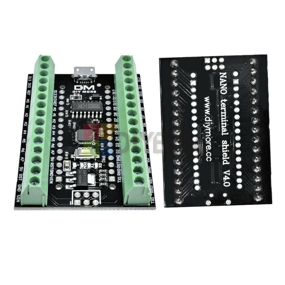 2 in 1 Atmega328P Nano3.0 CH340 USB Driver + Terminal Adapter Expansion Board
