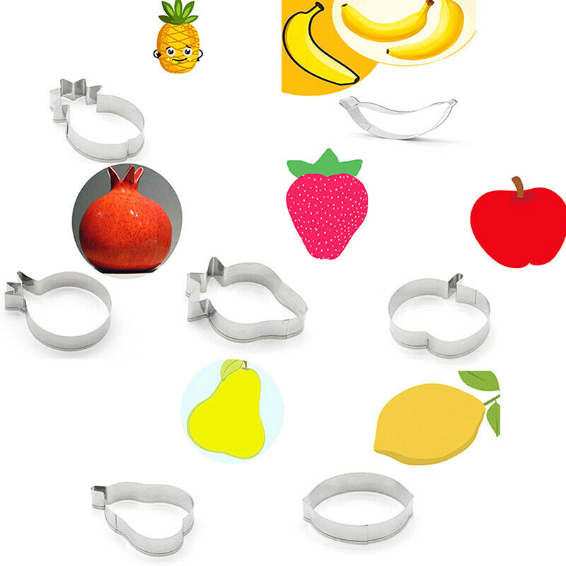 7Pcs/Set Stainless Steel Fruit Shaped Cookie Baking Mould DIY making Cake.l8