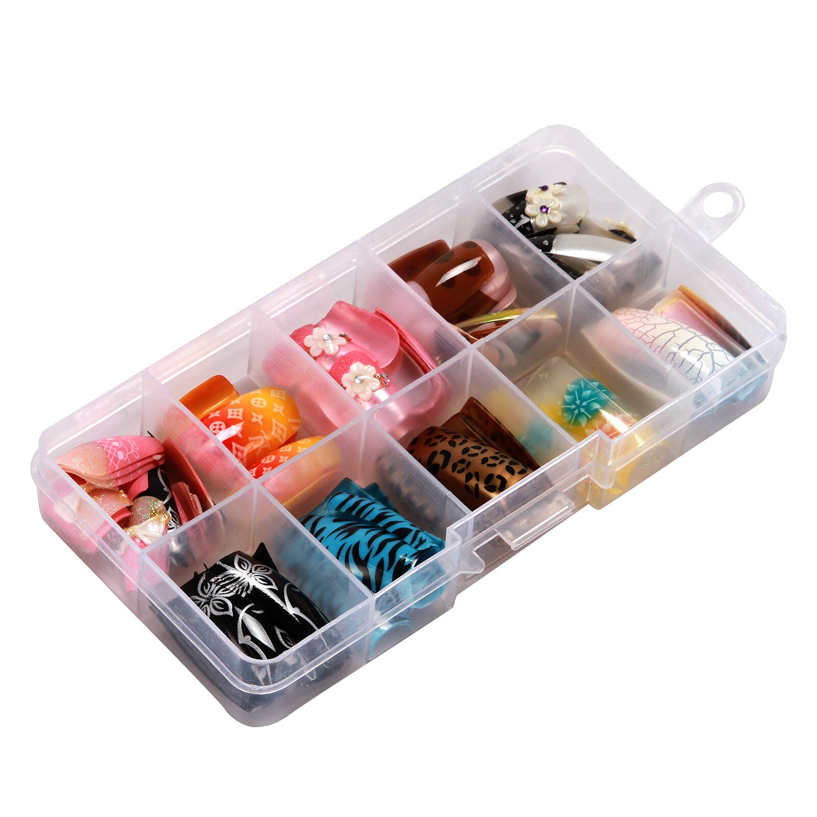 100pcs/Box False Acrylic Gel French Nail Art Tips Salon Random Color